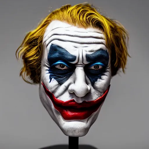 Image similar to professional portrait of the 2 0 1 9 joker wearing a imperial roman helmet, 8 k, very detailed, very intricate,