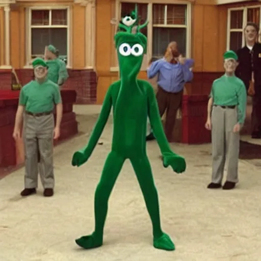 Image similar to bryan cranston maniacally laughing as gumby from looney tunes apophasis