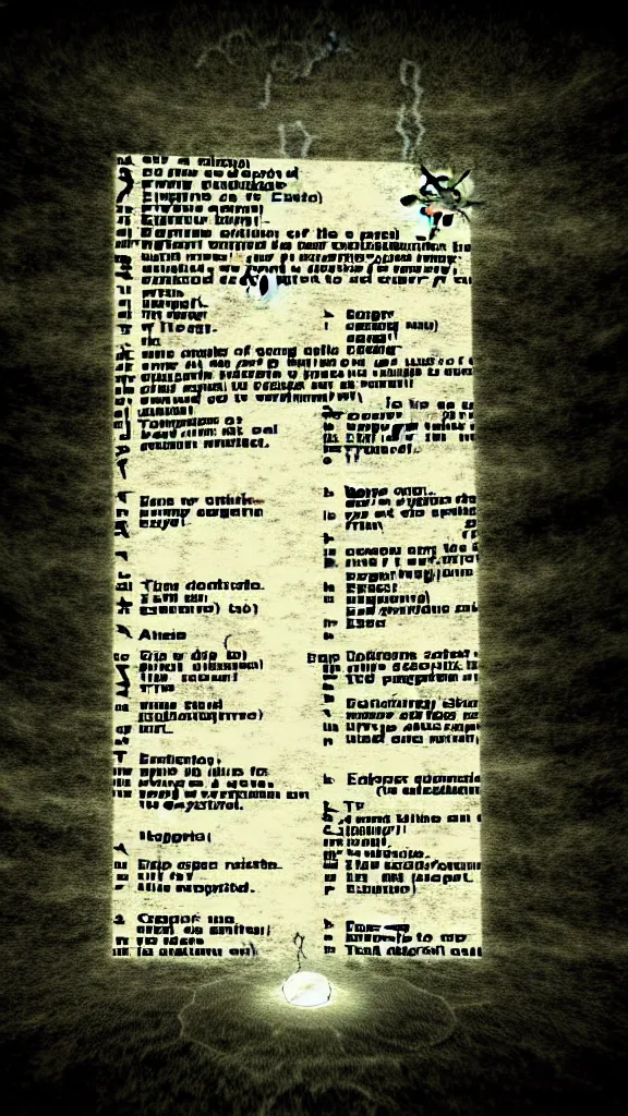 Prompt: a photograph of a classified document detailing a ritual to summon an elder god. There are text readouts and diagrams detailing measurements of energy levels and danger curves and blocks of text that have been redacted. The photograph was taken in a hurry with motion blur and flash on a plastic surface photorealistic sharpened x-files fringe mystery sci-fi cinematic detailed texture hyperdetailed text CIA agency government seal redacted continuous feed paper