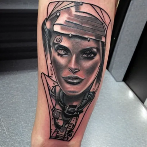 Image similar to tattooed cyborg