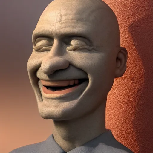 Image similar to worm with a smiling human face, cgi render, highly detailed