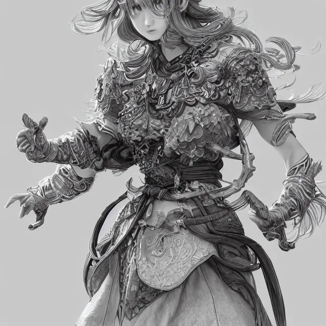 Image similar to studio portrait of neutral good colorful female cleric bard healer as absurdly beautiful, gorgeous, elegant, young gravure idol, an ultrafine hyperdetailed illustration by kim jung gi, irakli nadar, intricate linework, sharp focus, bright colors, octopath traveler, final fantasy, unreal engine 5 highly rendered, global illumination, radiant light, detailed and intricate environment