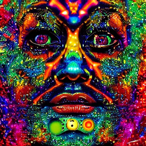 Prompt: a face made out of stars and stardust, psychedelic