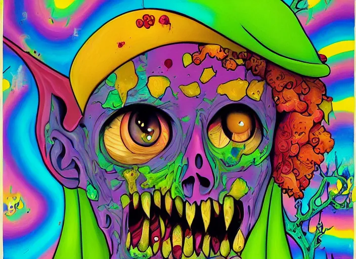 Prompt: zombie apocalypse, an ultrafine detailed painting by lisa frank, trending on deviantart, pop surrealism, lowbrow, colorful