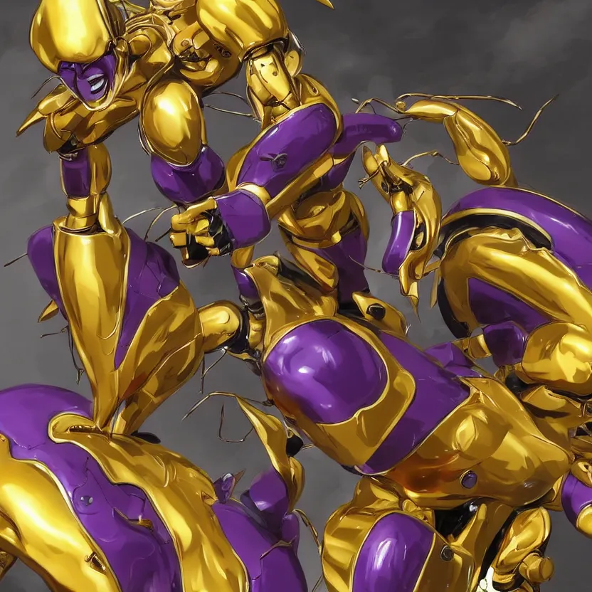 Prompt: golden Mecha Frieza Trending on artstation DeviantArt Pinterest gloating detailed HD 8k High Resolution