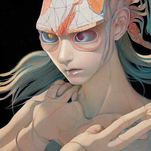 Image similar to prompt : wierd character portrait soft light painted by james jean and katsuhiro otomo and erik jones, inspired by evangeleon anime, smooth face feature, intricate oil painting, high detail illustration, sharp high detail, manga and anime 1 9 9 9