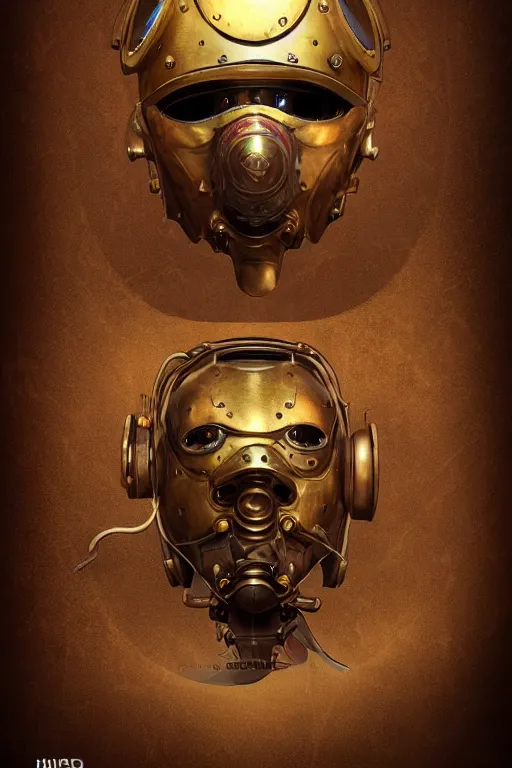 Image similar to steampunk helmet fantasy art mask robot ninja stylized digital illustration sharp focus, elegant intricate digital painting artstation concept art global illumination ray tracing advanced technology chaykin howard and campionpascale and cooke darwyn and davis jack