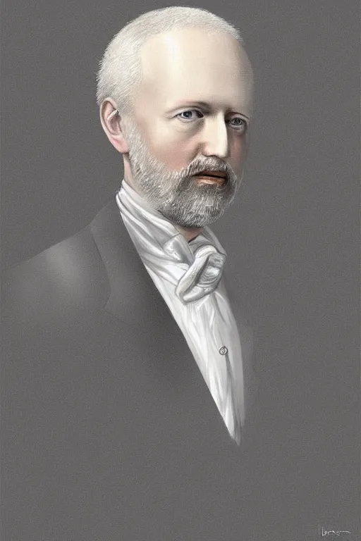 Image similar to portrait of petr tchaikovsky digital art, conteporary portrait