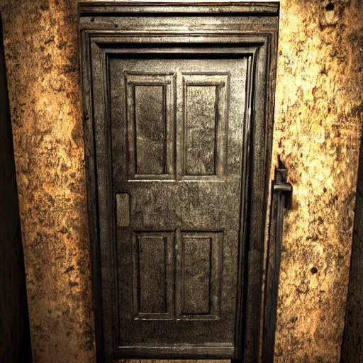 Prompt: A door to a forbidden world, Grimm, dark, somber, cinematic lighting