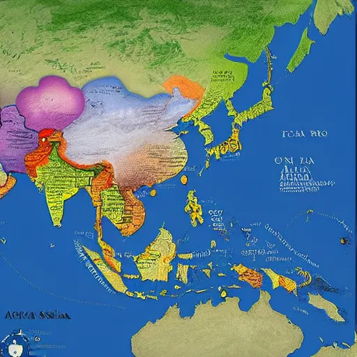 Prompt: map of asia