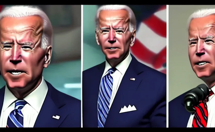 Image similar to Joe Biden in the style of JoJo's Bizarre Adventure