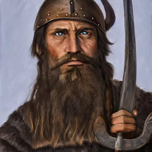 Image similar to a portrait of a viking