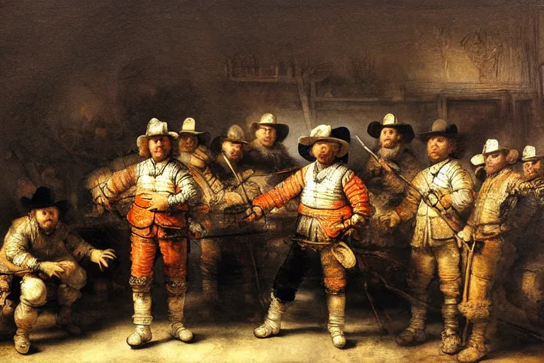 Prompt: Rembrandt painting of a nascar race