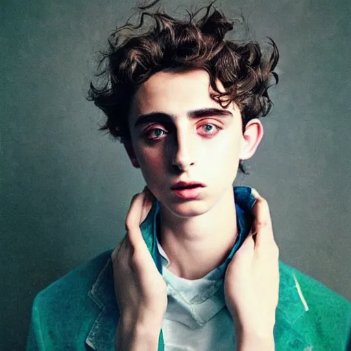 Image similar to timothee chalamet photographed by neil krug