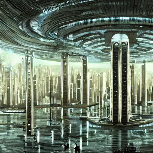 Image similar to scifi mushroom city, modern architecture, concept art