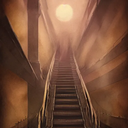 Prompt: stairway to hell, artstation