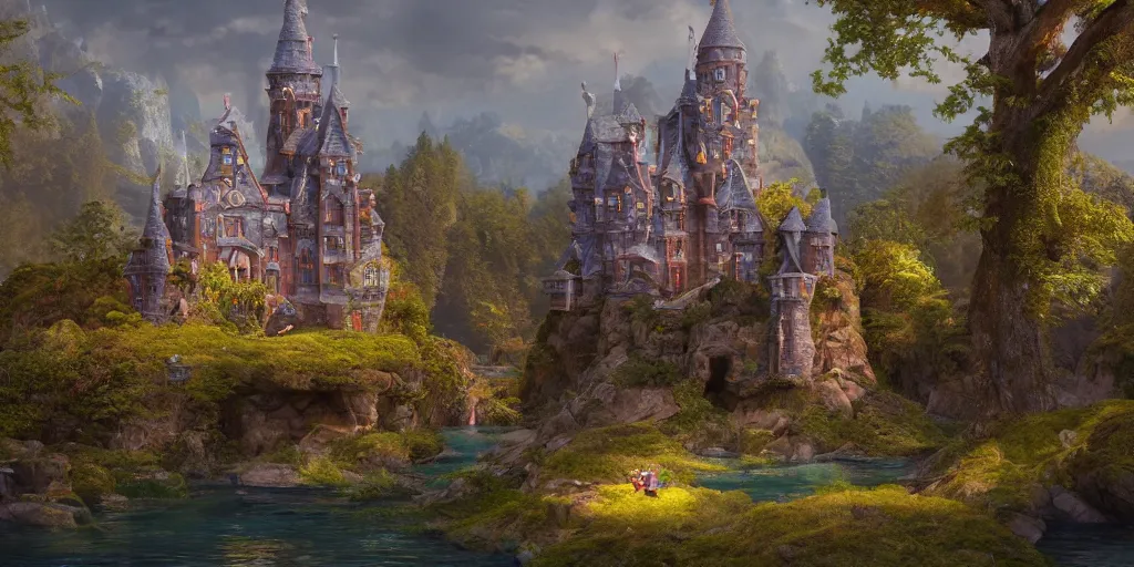 Image similar to a fairy castle, extremely detailed oil painting, unreal 5 render, fantasy digital art, octane render, beautiful composition, trending on artstation, award-winning photograph, masterpiece