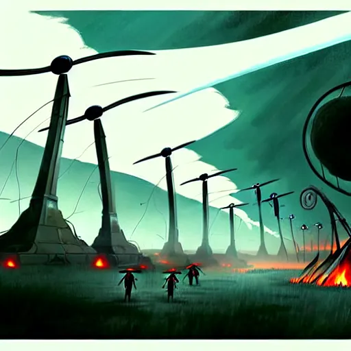 Image similar to war of the worlds 2 0 0 5 movie, artstation, cartoon, elegant, highly detailed, digital painting, concept art, smooth, sharp focus, illustration, art by studio ghibli