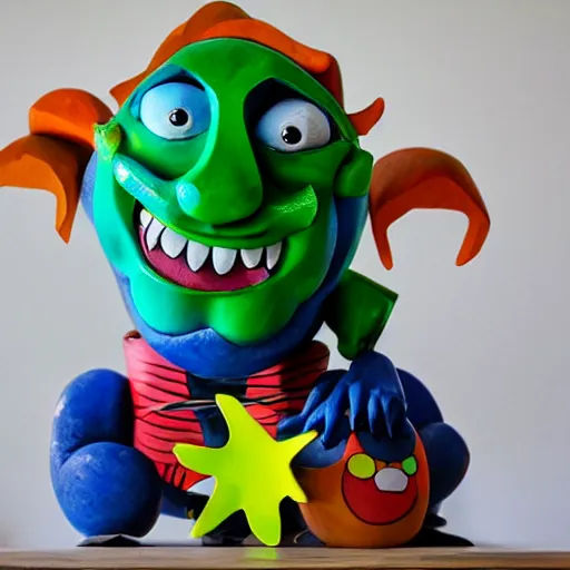 Image similar to cartoon monster sculpture toy on display