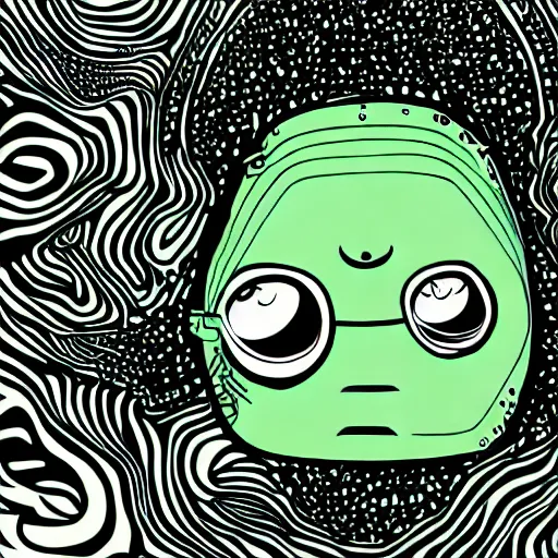 Image similar to paranoid android, line vector Art