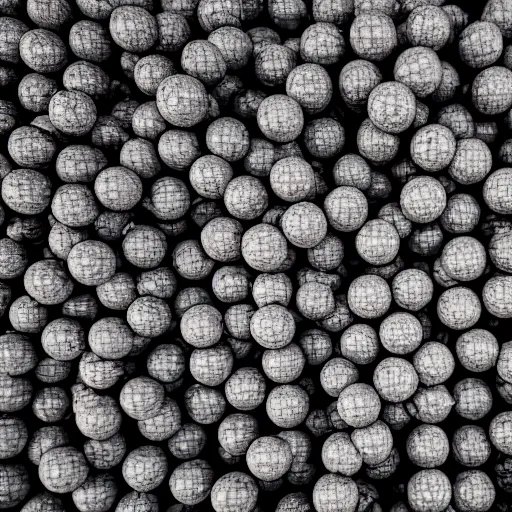 Prompt: army of balls containing universes, 5 5 mm