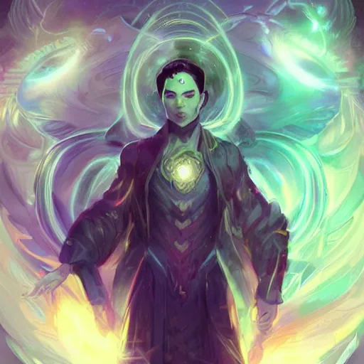 Image similar to a powerful psychic man emitting psychic powers, by ross tran, aesthetic!!, digital painting, intricate, full body character concept art,