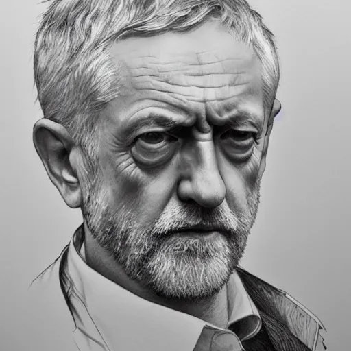 Prompt: amazing lifelike award winning pencil illustration of jeremy Corbyn trending on art station artgerm Greg rutkowski alphonse mucha cinematic