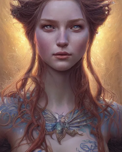 Image similar to mermaid portrait | highly detailed | very intricate | symmetrical | cinematic lighting | award - winning | closeup portrait | painted by donato giancola and mandy jurgens and charlie bowater | featured on artstation