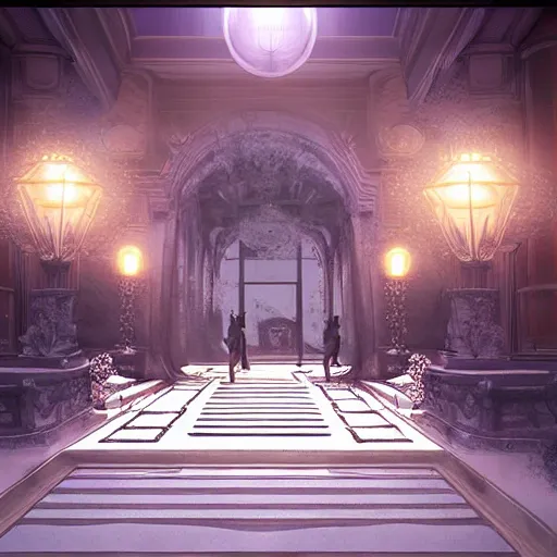 Image similar to the grand entrance, art by kotaro chiba, volumetric lighting, epic composition