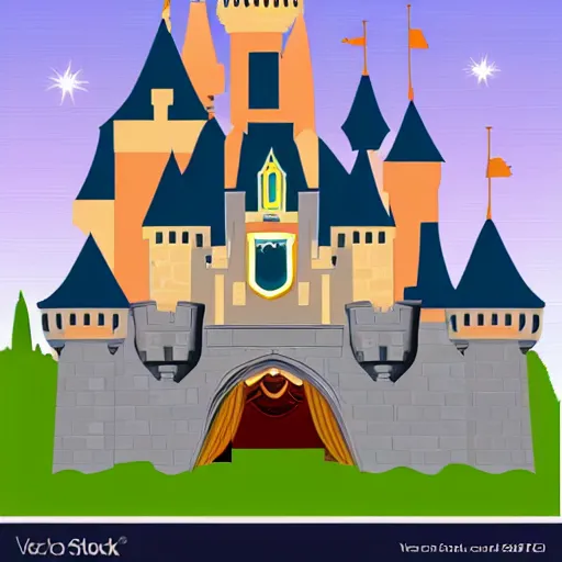 Prompt: sleeping beauty castle vector h 6 4 0