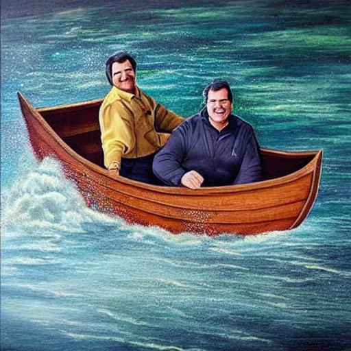 Image similar to “Phil Swift in a sinking canoe, 4K”