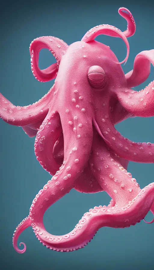 Image similar to A octopus centered-photograph of a pink elephant, film still, dynamic action pose, National Geographic, insane detail, intricate, highly detailed, Zeiss Lens, DSLR photography, smooth, sharp focus, Unreal Engine 5, Octane Render, Redshift, 8K