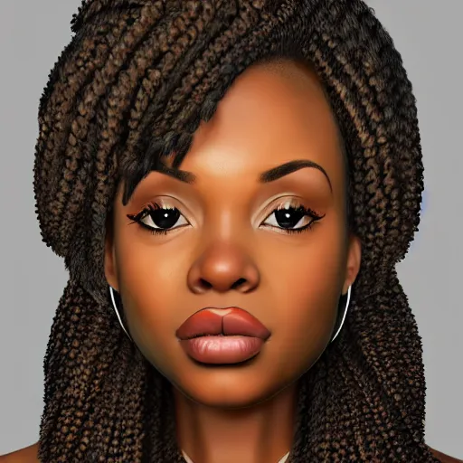 Prompt: Strong African American women, cute,kinda thick,40k portrait, 4k resolution, highly detailed, artstation, very sharp, epic