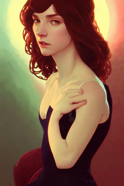 Image similar to a portrait of kitty pryde, fantasy, sharp focus, intricate, elegant, digital painting, artstation, matte, highly detailed, concept art, illustration, ambient lighting, art by ilya kuvshinov, artgerm, alphonse mucha, and greg rutkowski