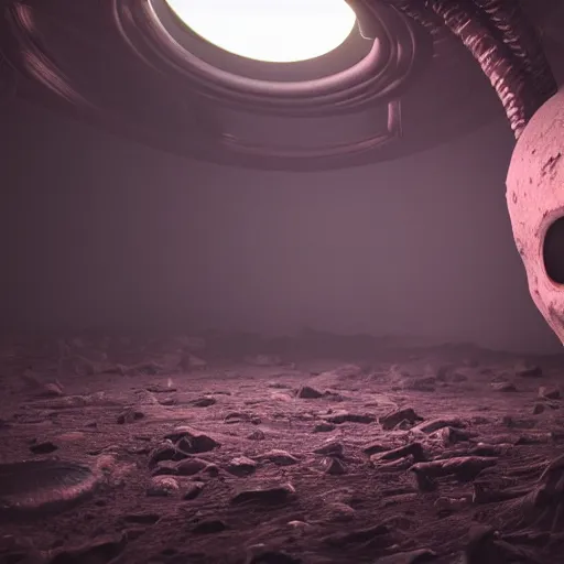 Image similar to spooky alien in a nuclear wasteland, 3 d render, octane, ray tracing, ultra high resolution, ultra detailed, photorealistic, 8 k, disgusting