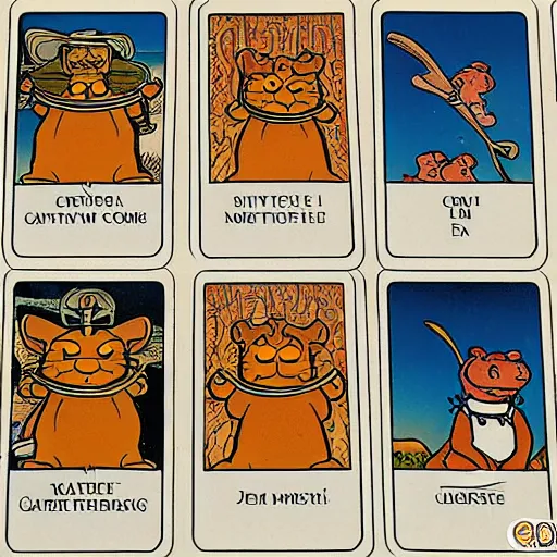 Prompt: Garfield tarot card