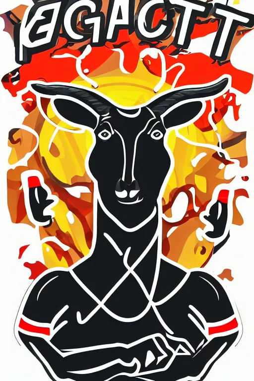 Image similar to A portrait of a goat that is a fitness trainer, sticker, colorful, illustration, highly detailed, smooth and clean vector curves, no jagged lines, vector art, smooth