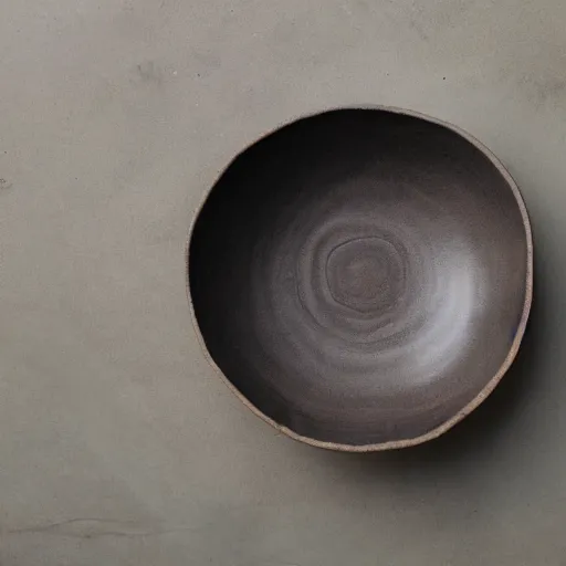 Image similar to natural ceramic bowl on a terazzo table, advanced firing technique