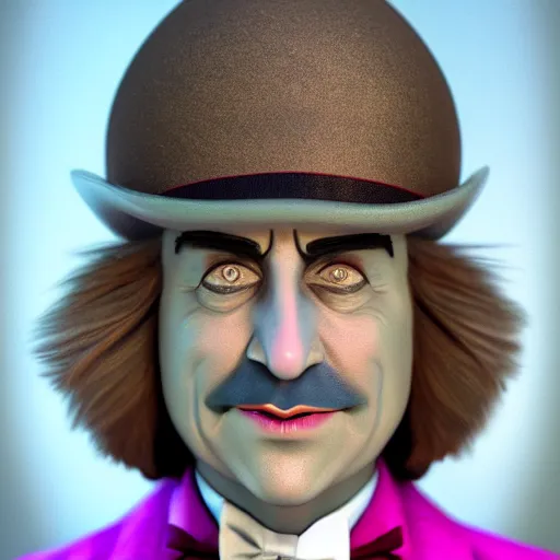 Prompt: ultra detailed Willy Wonka face closeup, highly detailed, sharp focus, octane render, ultra detailed face