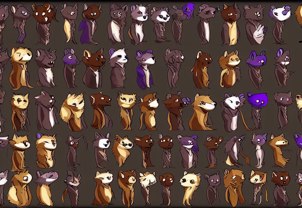 Image similar to furry - weasel - necromancer - fursona uhd ue 5 visual novel pc game expressions