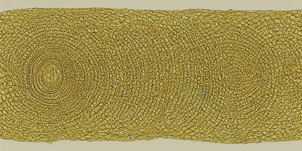 Image similar to model of a ring of dna, yellowed paper, pen and ink, 1 5 0 0 s, 8 k resolution