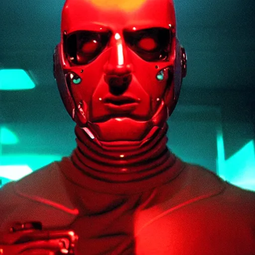 Image similar to movie still of man super hero cyborg, cinematic composition, cinematic light, by gaspar noe
