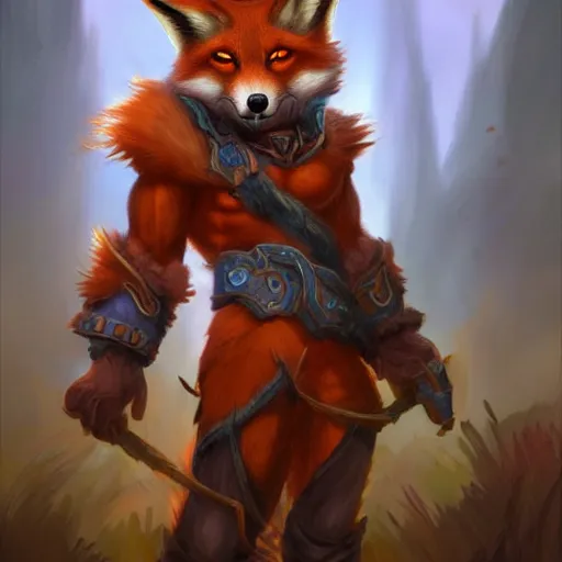 Prompt: Mr Fox, art by World of Warcraft Art Director, art station, cinematic scene,