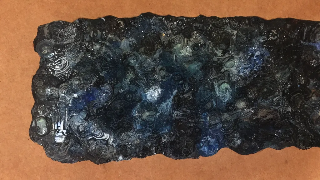 Image similar to mixed media painstaking the very crispest, neatest obsidian