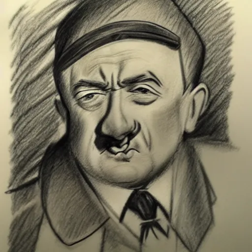 Image similar to milt kahl pencil sketch of adolf hitler