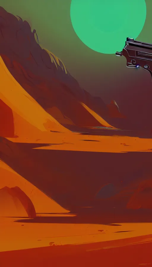 Prompt: concept art by jama jurabaev, cel shaded, cinematic shot, trending on artstation, high quality, brush stroke, hyperspace, vibrant colors, desert eagle