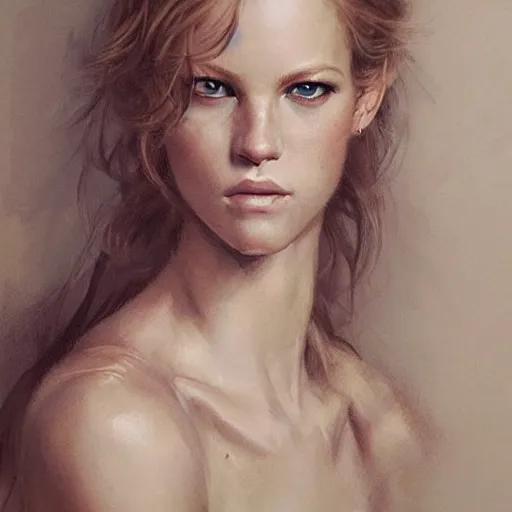 Image similar to portrait of erin heatherton, detailed face, greg rutkowski, intricate, elegant, highly detailed,