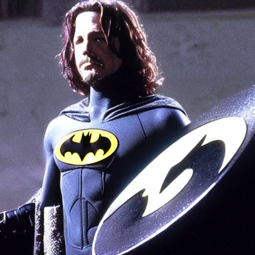 Prompt: still of eddie vedder as batman