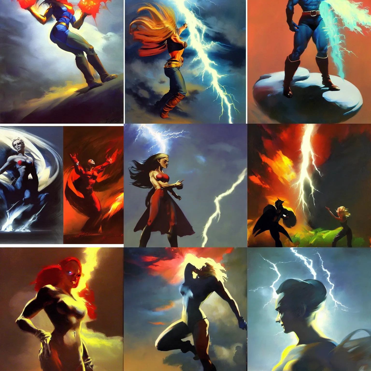 Prompt: Greg manchess, Frank frazetta, android 18, volumetric dramatic lightning , trending on artstation