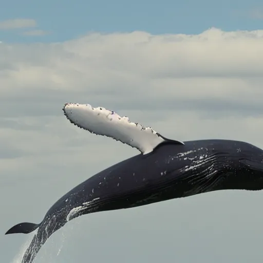 Image similar to a whale flying an airplane